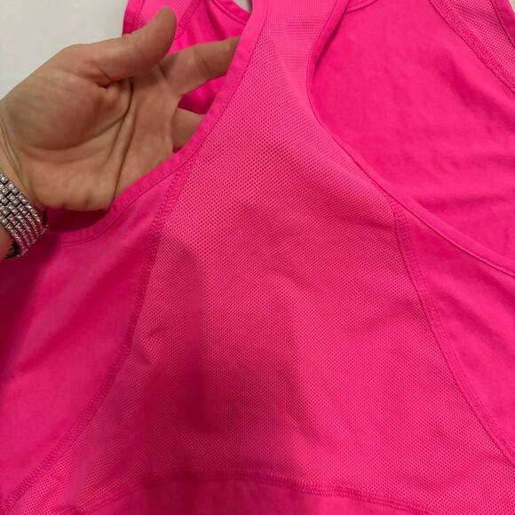 Nike Dri fit bright pink top tank lightweight breatheable fitness small stain - Picture 6 of 8